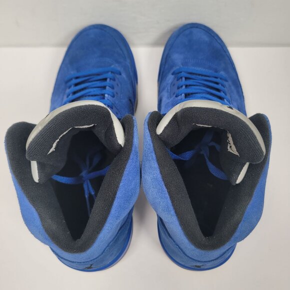 Air Jordan 5 Retro Men's Blue Suede Sneakers 136027-401 US Size 12 - Picture 5 of 8